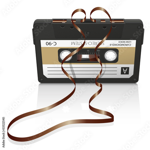 Illustration: Audiokassette, Musikkassette, Kassette, Tonband Audiokassette, Musikkassette, Kassette, Tonband