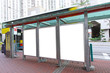 Blank billboard on bus stop Blank billboard on bus stop