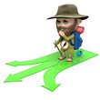 3d Hiker has to decide which path to take