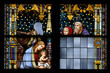 Geburt Christi - Weihnachten Glasfenster Detail Geburt Christi - Weihnachten Glasfenster Detail
