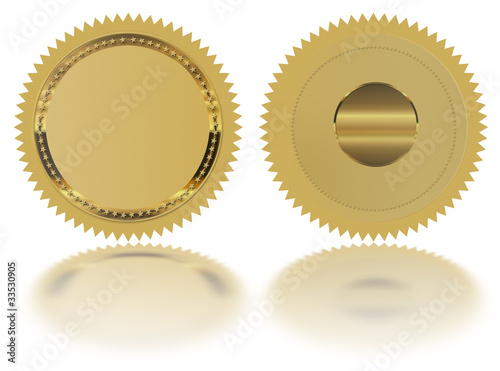 Illustration: Gold seal /Stamp /Medal blank Gold seal /Stamp /Medal blank