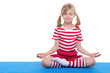 girl with eyes closed practicing yoga
