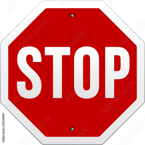 Vector: Stop Sign vector on white background Stop Sign vector on white background
