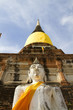 Pagoda Status at Wat Yai Chaimongkol, Ayutthaya, Thailand