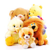 Photo: Plush toy animals isolated on a white background Plush toy animals isolated on a white background