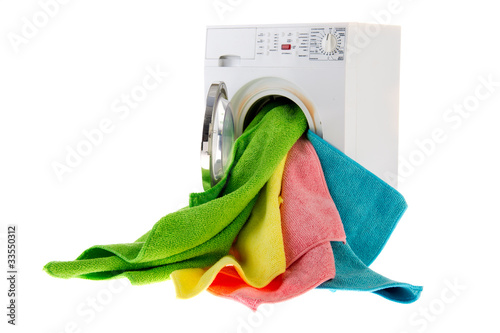 Photo: Laundromat with laundry Laundromat with laundry