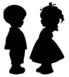Silhouettes of children