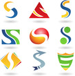 Vector illustration of abstract icons based on the letter S