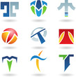 Vector illustration of abstract icons based on the letter T