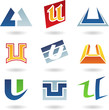 Vector illustration of abstract icons based on the letter U