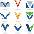 Vector illustration of abstract icons based on the letter V