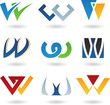 Vector illustration of abstract icons based on the letter W