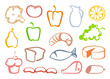 Outlines food icons