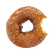Bitten sugared cake doughnut