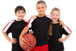 Photo: Young Boy and Girl Child Basketball Team Young Boy and Girl Child Basketball Team