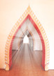Light shines through the gate churches
