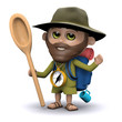 3d Hiker is ready to eat his bush tucker 3d Hiker is ready to eat his bush tucker
