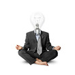 lamp-head businessman in lotus pose lamp-head businessman in lotus pose