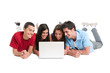 Friends having fun at laptop