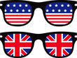 sunglasses with america and england flag