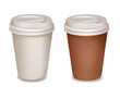Vektor: Plastic coffee cups with lid. Vector illustration Plastic coffee cups with lid. Vector illustration