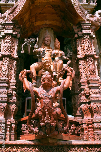 Photo: wooden statue in sanctuary of truth, thailand wooden statue in sanctuary of truth, thailand