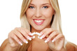 Young woman quitting smoking