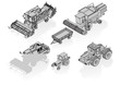 vector agricultural vehicles set