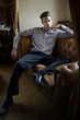 Fashionable man sitting