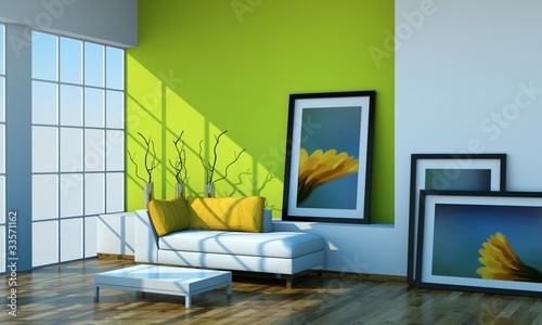 Illustration: Wohndesign - grünes Loft Wohndesign - grünes Loft