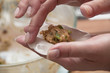 Preparing asian dumplings
