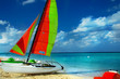 Beach with sail boat Beach with sail boat