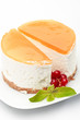 A piece of cheesecake on a plate