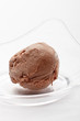 Photo: A scoop of chocolate ice-cream in a glass bowl A scoop of chocolate ice-cream in a glass bowl