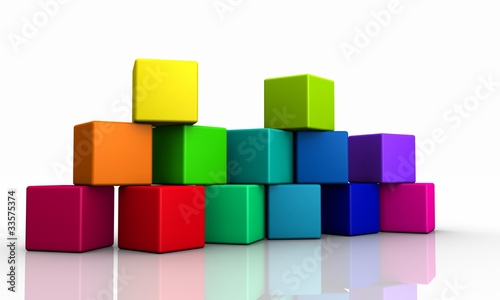 Illustration: 3D Würfel - Der Bunte Stapel 3D Würfel - Der Bunte Stapel