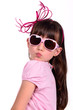 Photo en ligne au meilleur prix Portrait of lovely girl wearing pink glasses blowing a kiss