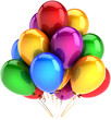 Happy birthday balloons party decoration of holiday multicolor