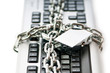 Concept of internet security with padlock and keyboard Concept of internet security with padlock and keyboard