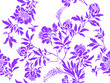 seamless white background with randomly distributed lilac posies