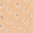 Pastel doodle pattern with wineglasses Pastel doodle pattern with wineglasses