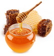 Pot Of Honey And Wooden Stick.