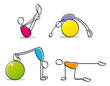 funny persons practicing pilates