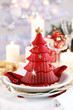 Table setting for Christmas
