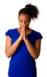 young woman praying.