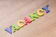 Employment concept with letters on background
