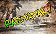 Rastafari Grafitti auf altem Holzbrett Rastafari Grafitti auf altem Holzbrett