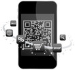 Smartphone QR Code 6 Black Icons Shopping