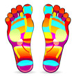 Thai foot massage chart isolated on white background
