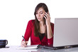 Businesswoman at His Desk Working Businesswoman at His Desk Working