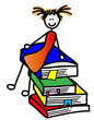 Mädchen auf Büchern